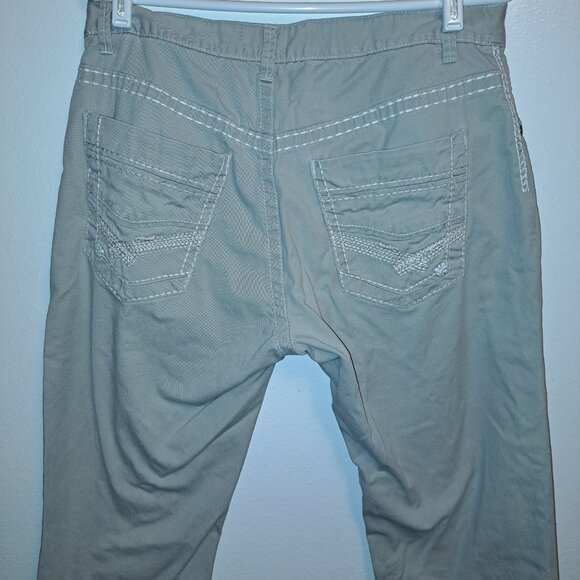 BKE Derek Casuals Lt Khaki Pants With Embroidered Pockets Size 32L - Picture 9 of 10